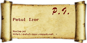 Petul Izor névjegykártya